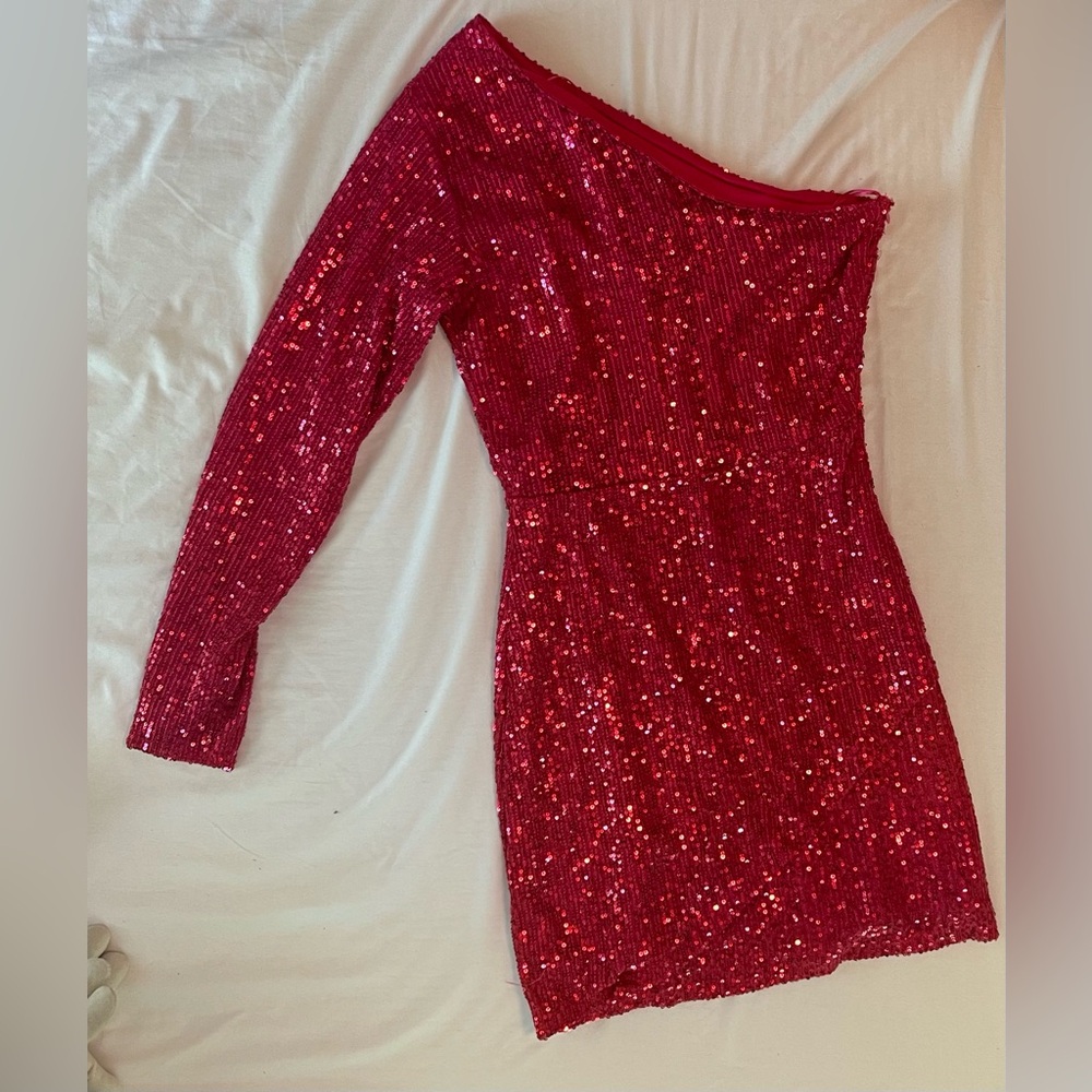 Aqua Pink Sequin Gown